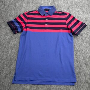 Greyson‎ Polo Shirt Mens Small Striped Golf Casual Short Sleeve Wolf Emblem